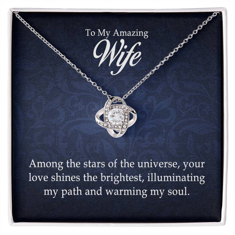 Havijo love knot necklace with engraved 