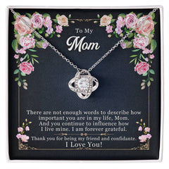 Havijo Forever Grateful Love Knot Necklace in jewelry, featuring a delicate intertwined love knot pendant.