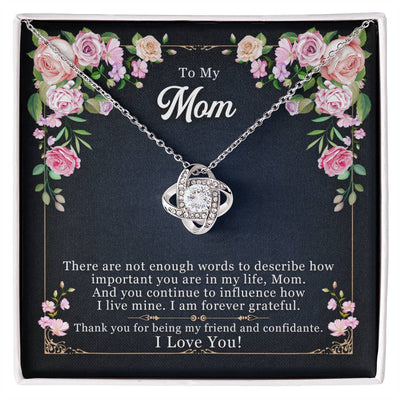 Havijo Forever Grateful Love Knot Necklace in jewelry, featuring a delicate intertwined love knot pendant.