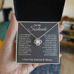 Havijo Love Knot Necklace for soulmates, featuring a delicate intertwined heart-shaped pendant in jewelry style.