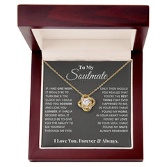 Havijo Love Knot Necklace for soulmates, featuring a delicate intertwined heart-shaped pendant on a fine chain.
