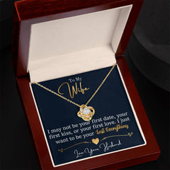 Havijo Love Knot Necklace with intricate silver design, symbolizing eternal love, close-up view of the jewelry piece.