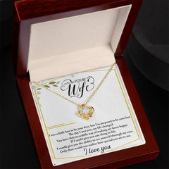 Havijo Love Knot Necklace for future wife, elegant jewelry with intertwined design, displayed on a white background