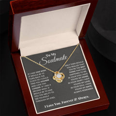 Havijo Love Knot Necklace for soulmates, elegant jewelry with intertwined design symbolizing love and connection.