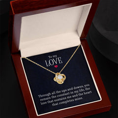 Havijo Love Knot Necklace with intricate intertwined heart-shaped design, made of polished jewelry-grade metal.