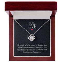 Havimo Love Knot Necklace jewelry with intertwined heart-shaped design, silver finish, and delicate chain for special occasions.