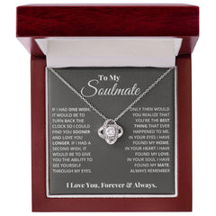 Havijo Love Knot Necklace for soulmates, featuring a delicate intertwined design, displayed on a neutral background.