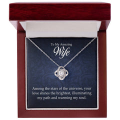Havijo love knot necklace for wife, elegant jewelry with intertwined design, perfect for expressing love and appreciation.