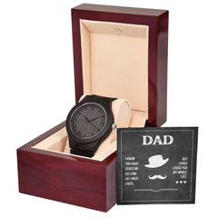 Havijo Dad's Love wooden watch with a polished wooden face and strap, showcasing elegant jewelry design and craftsmanship.