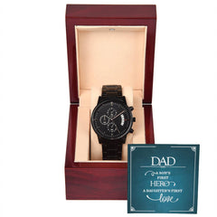 Black Havijo chronograph watch with a sleek jewelry design, featuring a detailed dial and stylish strap.