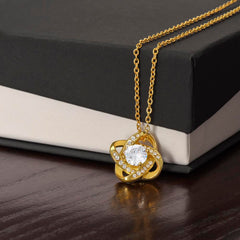 Havijo Love Knot Necklace featuring a delicate intertwined design, perfect as elegant jewelry for special occasions.
