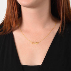 Havijo classic style name necklace featuring a personalized pendant with elegant script on a delicate chain.
