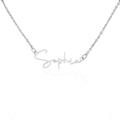 Havijo Signature Style Name Necklace featuring a personalized chain with a sleek pendant, elegant jewelry for everyday wear