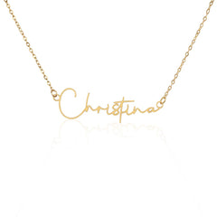 Havijo Signature Style Name Necklace featuring a personalized pendant with elegant jewelry design on a chain.