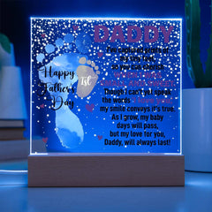 Havijo acrylic square jewelry pendant featuring "When I Was Small and Sweet" design, with vibrant colors and smooth finish.