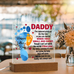 Havijo acrylic square jewelry piece titled "When I Was Small and Sweet" with colorful, artistic design.