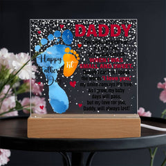 Havijo acrylic square jewelry piece featuring the phrase "When I Was Small and Sweet" in elegant lettering.