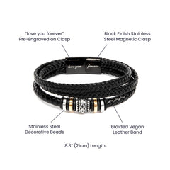 Havijo men's leather bracelet with engraved "To My Son" jewelry design, stylish accessory for men