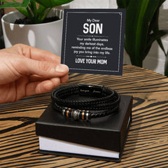 Men's leather bracelet by Havijo featuring a sleek, brown leather band with silver accents, stylish jewelry accessory for men.
