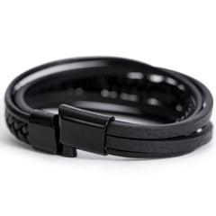 Leather cross bracelet with Proverbs 20:7 inscription from Havijo, featuring a stylish and meaningful jewelry accessory.