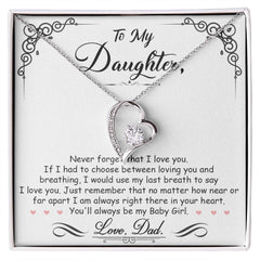 Havijo My Baby Girl Forever Love Necklace featuring a delicate pendant, perfect for sentimental jewelry for mothers and daughters.
