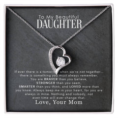 Havijo My Beautiful Daughter Forever Love Necklace featuring a delicate pendant with engraved heartfelt message.