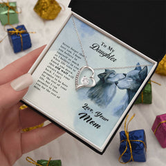Old Wolf Forever Love Necklace by Havijo featuring a silver wolf pendant on a delicate chain.