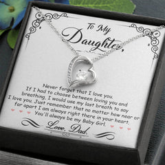 Havijo My Baby Girl Forever Love Necklace featuring a delicate pendant with engraved love message on jewelry chain