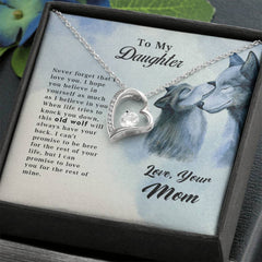 Havijo Old Wolf Forever Love Necklace featuring a silver wolf pendant on a delicate chain, symbolizing loyalty and eternal love.