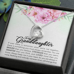 Havijo Brave Granddaughter Forever Love Necklace with heart pendant, elegant jewelry piece for special occasions