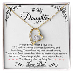 Havijo My Baby Girl Forever Love Necklace jewelry with a delicate pendant on a fine chain, ideal for sentimental gifting.
