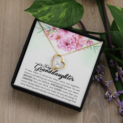 Havijo Brave Granddaughter Forever Love Necklace with heart pendant and delicate chain, jewelry piece for special occasions