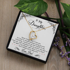 Havijo My Baby Girl Forever Love Necklace showing a delicate jewelry piece with a heart-shaped pendant and elegant chain.