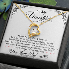 Havijo My Baby Girl Forever Love Necklace with heart pendant, delicate jewelry showcasing sentimental design for mothers and daughters