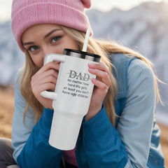 Havijo DAD tumbler jewelry piece with metallic finish, featuring a sleek, modern design and engraved "DAD" text.
