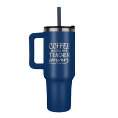 Havijo Coffee Gives Me Powers teachers mug with motivational design, ceramic accessory for coffee lovers and educators.