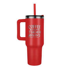 Havijo Coffee Gives Me Powers Teachers Mug, ceramic accessory with humorous coffee-themed design and motivational message.