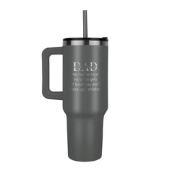 Havijo Dad Tumbler jewelry piece featuring a sleek, metallic design with engraved details, perfect for dad-themed accessories.