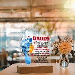 Havijo acrylic square jewelry piece with "When I Was Small and Sweet" engraved, featuring a sleek, modern design.