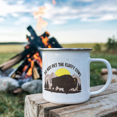 Havijo Fluffy Cows camping mug with colorful cow design, showcasing a playful and cozy jewelry-inspired accessory.