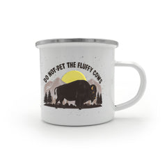 Havijo Fluffy Cows camping mug with playful cow design, showcasing a cozy and whimsical jewelry-inspired accessory.