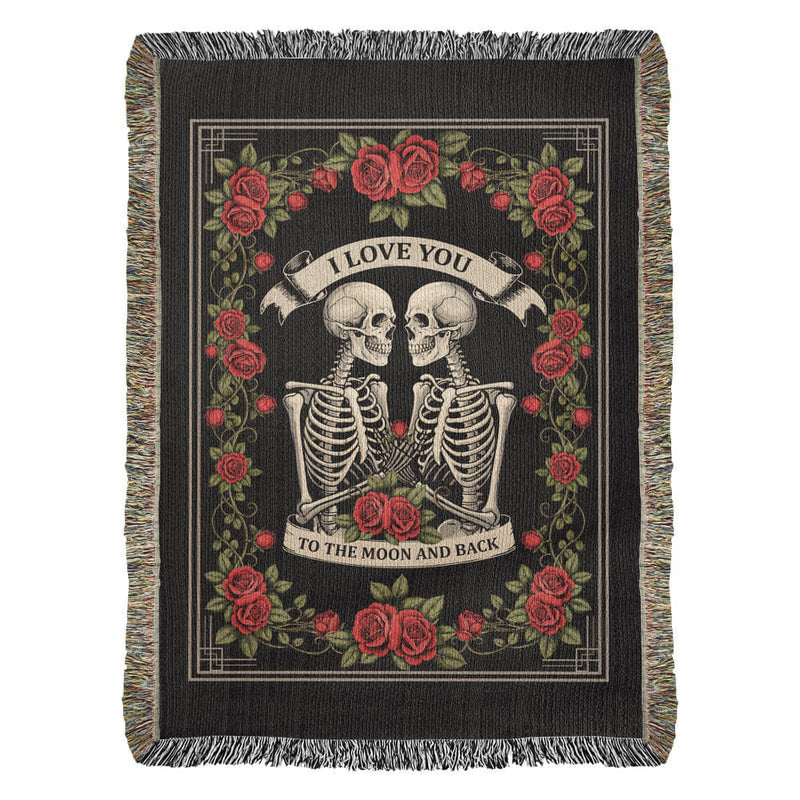 Havijo Til Death Do Us Part heirloom blanket featuring intricate embroidery and soft fabric for cozy comfort.
