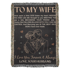 Havijo To My Wife heirloom blanket featuring intricate woven design and soft fabric, perfect for cozy comfort and heartfelt gift.