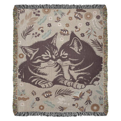 Havijo Cat Lovers heirloom blanket featuring a cozy, detailed cat design on soft woven fabric.