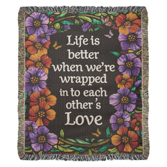 Havijo Life is Better With You heirloom blanket with soft, cozy fabric and decorative stitching, perfect for comfort and warmth.
