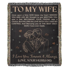 Havijo To My Wife heirloom blanket with embroidered heartfelt message and soft, cozy fabric, perfect for gifting or cozying up.