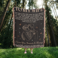Havijo To My Wife heirloom blanket with intricate embroidery, soft woven fabric, and elegant design for special occasions.