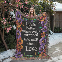 Havijo Life is Better With You heirloom blanket featuring soft, woven fabric with a heartfelt design and cozy texture.