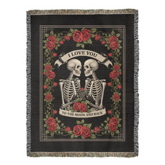 Havijo Til Death Do Us Part heirloom blanket with intricate embroidery and soft woven fabric, displayed folded on a neutral background.