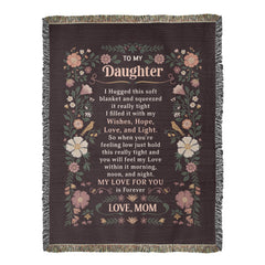 Havijo To My Daughter heirloom blanket with soft, cozy fabric and embroidered heartfelt message for special occasions